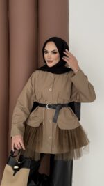 Pinterest Tütü Trenç - Haki - Görsel 5