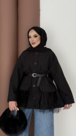 Pinterest Tütü Trenç - Siyah - Görsel 5