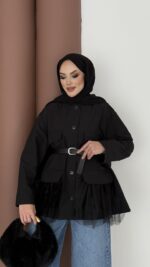 Pinterest Tütü Trenç - Siyah - Görsel 4