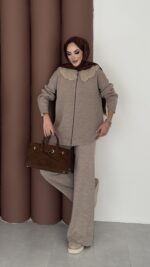 Lolita Çıkarılabilir Kürklü Triko İkili Takım - Latte - Görsel 3