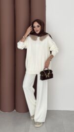 Lolita Çıkarılabilir Kürklü Triko İkili Takım - Beyaz - Görsel 3