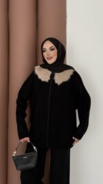 Lolita Çıkarılabilir Kürklü Triko İkili Takım - Siyah - Görsel 6