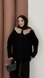 Lolita Çıkarılabilir Kürklü Triko İkili Takım - Siyah - Görsel 7