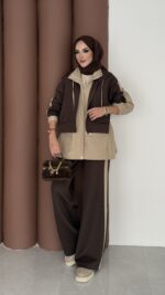 Quizi Kapşonlu İkili Takım - Kahverengi - Görsel 5