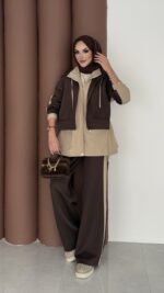 Quizi Kapşonlu İkili Takım - Kahverengi - Görsel 3