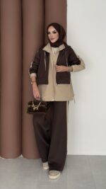 Quizi Kapşonlu İkili Takım - Kahverengi - Görsel 2