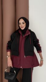 Quizi Kapşonlu İkili Takım - Siyah - Görsel 5