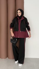 Quizi Kapşonlu İkili Takım - Siyah