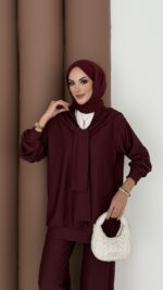 Silver Kaş Korse İkili Takım - Bordo - Görsel 5