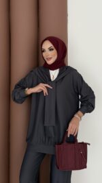 Silver Kaş Korse İkili Takım - Antrasit - Görsel 6