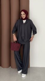 Silver Kaş Korse İkili Takım - Antrasit - Görsel 3