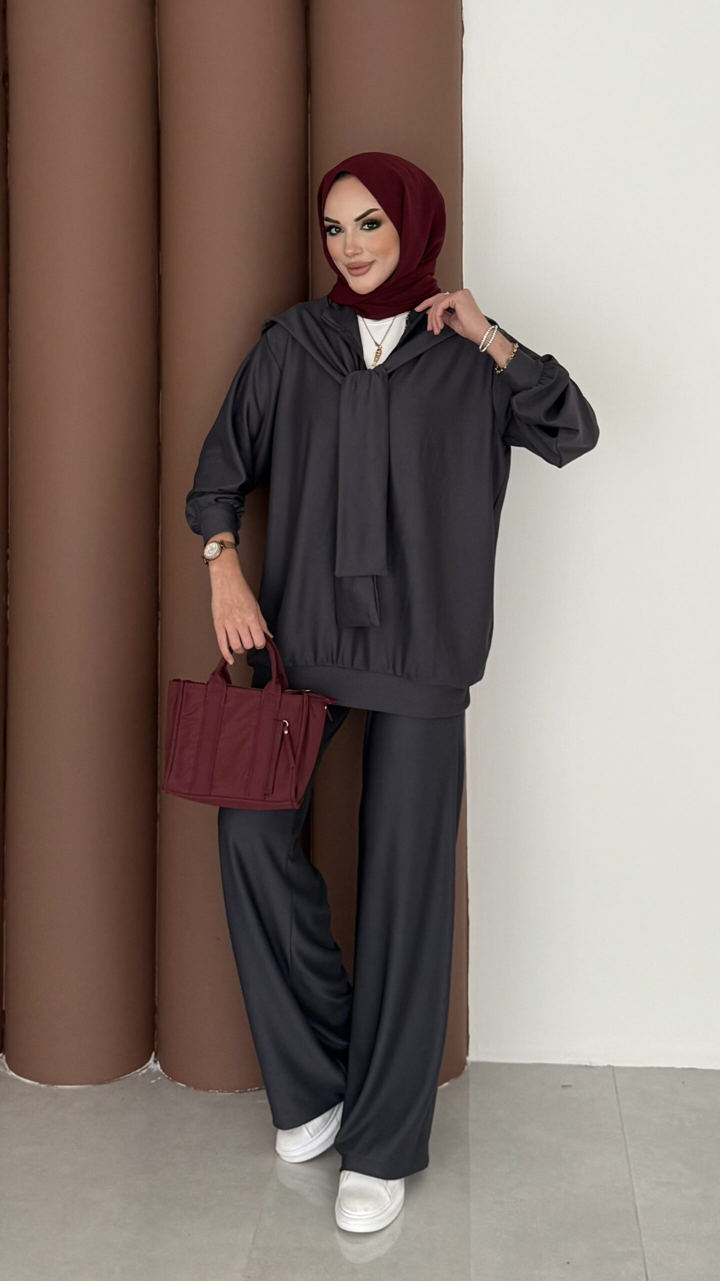 Silver Kaş Korse İkili Takım - Antrasit