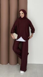 Lisbon Premium İçlikli İkili Takım - Bordo - Görsel 2