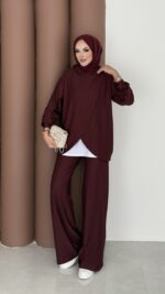 Lisbon Premium İçlikli İkili Takım - Bordo - Görsel 3