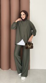 Lisbon Premium İçlikli İkili Takım - Haki - Görsel 3