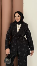 Chanell Business Taşlı İkili Takım - Siyah - Görsel 7