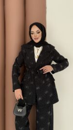 Chanell Business Taşlı İkili Takım - Siyah - Görsel 6