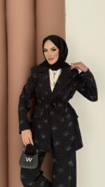 Chanell Business Taşlı İkili Takım - Siyah - Görsel 5