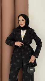 Chanell Business Taşlı İkili Takım - Siyah - Görsel 8