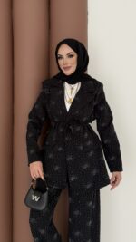 Chanell Business Taşlı İkili Takım - Siyah - Görsel 4