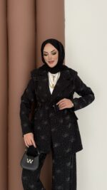 Chanell Business Taşlı İkili Takım - Siyah - Görsel 13