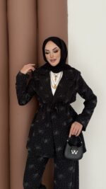 Chanell Business Taşlı İkili Takım - Siyah - Görsel 14