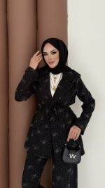 Chanell Business Taşlı İkili Takım - Siyah - Görsel 10