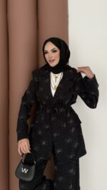 Chanell Business Taşlı İkili Takım - Siyah - Görsel 12