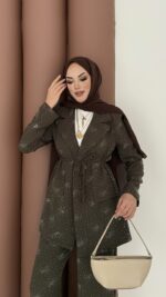 Chanell Business Taşlı İkili Takım - Haki - Görsel 8