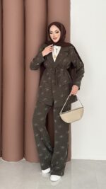 Chanell Business Taşlı İkili Takım - Haki - Görsel 4