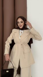 Chanell Business Taşlı İkili Takım - Bej - Görsel 6