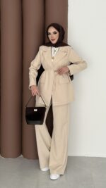 Chanell Business Taşlı İkili Takım - Bej - Görsel 2