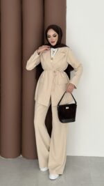 Chanell Business Taşlı İkili Takım - Bej - Görsel 3