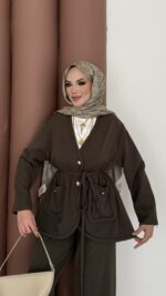 BuQlet Örgü Kemerli İkili Takım - Haki - Görsel 4