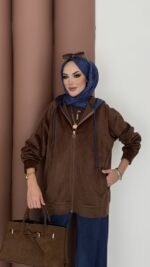 Mega Fitilli Kadife İkili Takım - Lacivert - Görsel 6