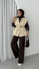 Pinterest Fox Yelek - Bej - Görsel 6