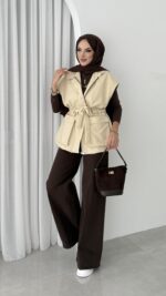 Pinterest Fox Yelek - Bej - Görsel 7