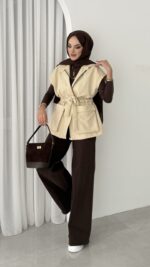 Pinterest Fox Yelek - Bej - Görsel 9