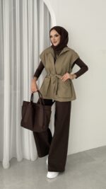 Pinterest Fox Yelek - Haki - Görsel 4