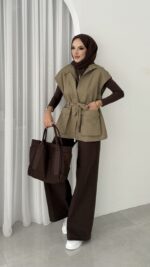 Pinterest Fox Yelek - Haki - Görsel 5