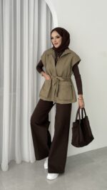 Pinterest Fox Yelek - Haki - Görsel 6