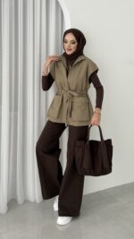 Pinterest Fox Yelek - Haki - Görsel 7