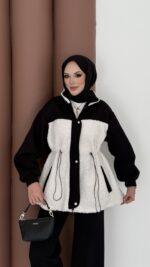 Peluş Garnili Şardonlu İkili Takım - Siyah - Görsel 4