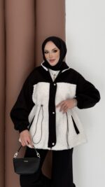 Peluş Garnili Şardonlu İkili Takım - Siyah - Görsel 7