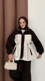 Peluş Garnili Şardonlu İkili Takım - Acı Kahverengi - Görsel 7