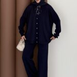 Retro Triko İkili Takım - Lacivert