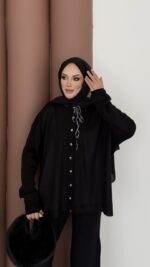 Retro Triko İkili Takım - Siyah - Görsel 7