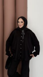 Retro Triko İkili Takım - Siyah - Görsel 5