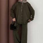 Retro Triko İkili Takım - Haki