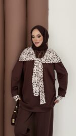 Mofy Fularlı Scuba İkili Takım - Kahverengi - Görsel 8